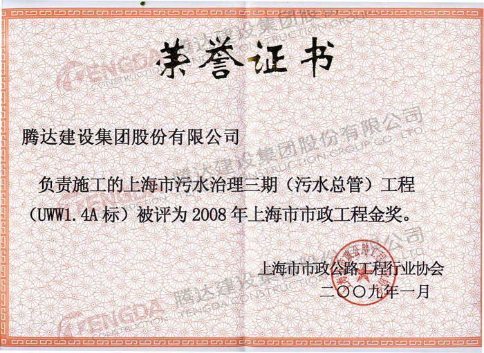 上海市市政工程金奖