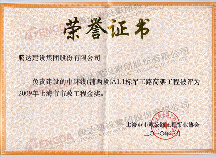 上海市市政工程金奖