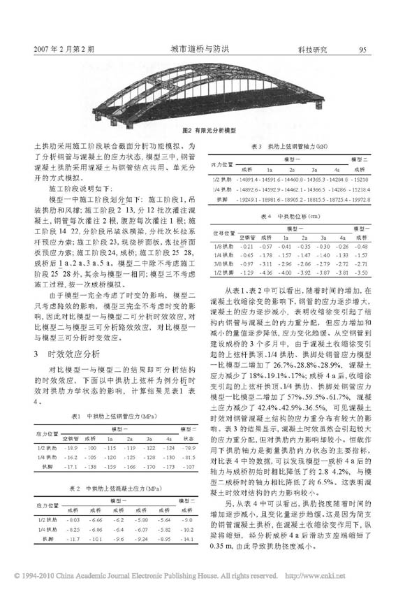 钢管混凝土桁架拱桥时变分析研究